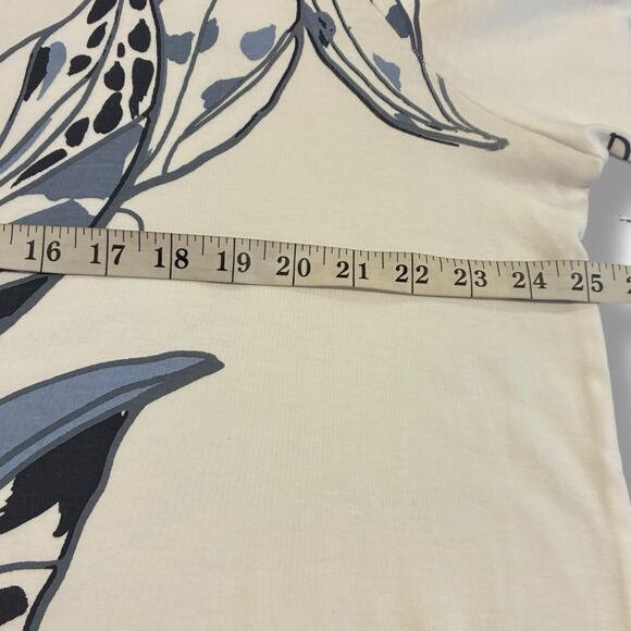 Chico's Top NWT Women's Size 4 (2x) Bateau Neck Pima Cotton Floral Short Sleeve - Picture 7 of 8